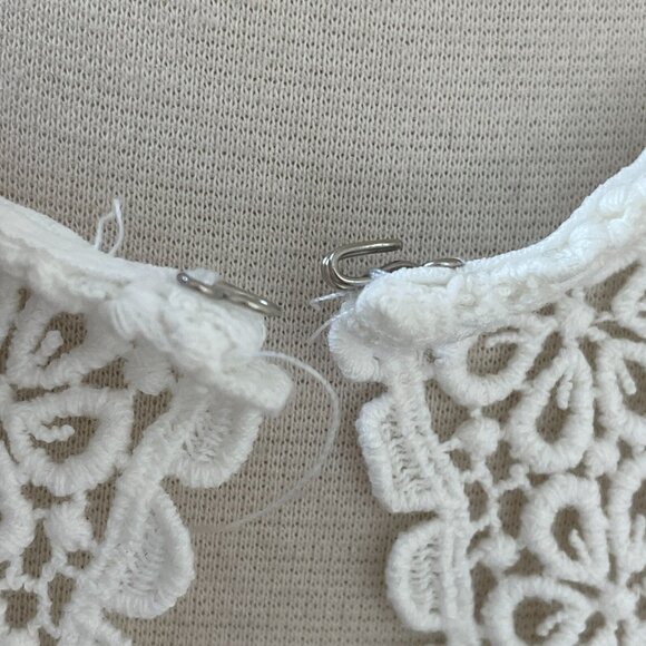 NEW $86 Suzanne Betro Womens XL Ivory Lace Cardigan Open Knit Top - Picture 10 of 16